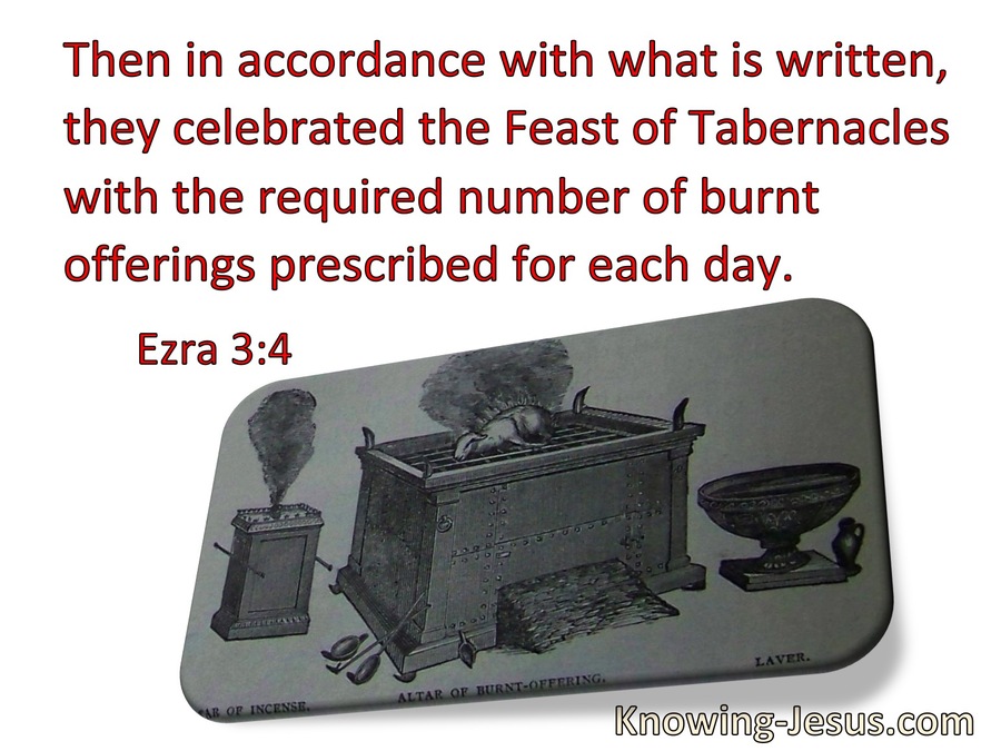 Ezra 3:4 They Celebrated The Feast Of Booths (red)